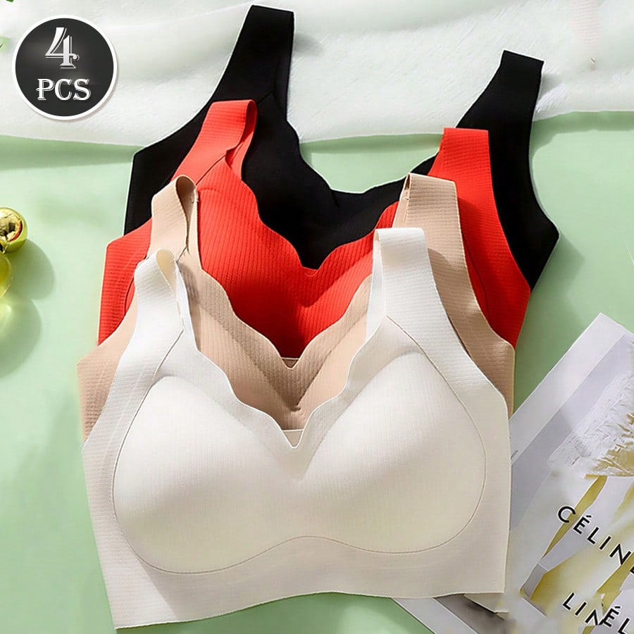 T Shirt Bra Seamless - 4pcs Bra Wanita Tanpa Kawat Seamless