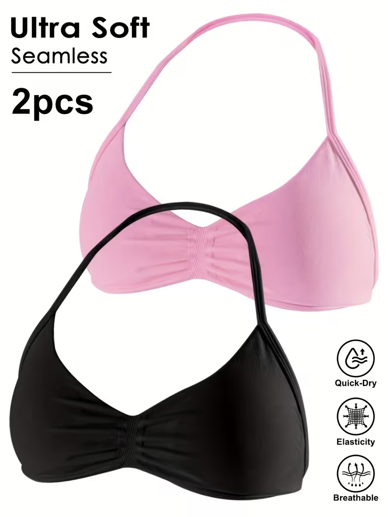 T Shirt Bra Seamless - 2pcs Seamless Sexy Open Back Gym