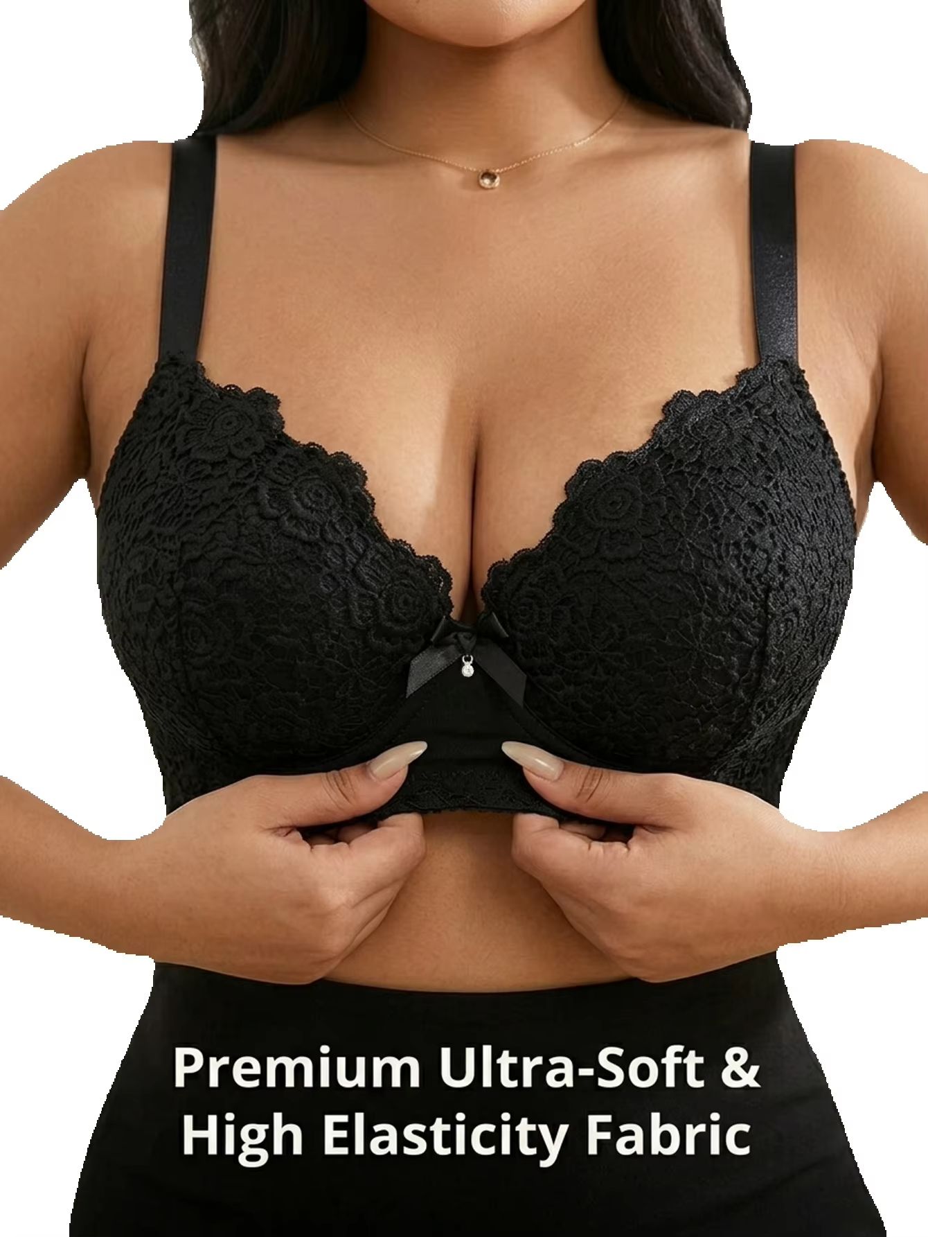 BH Wanita Plus Size Floral Pus - Plunge Bra Push Up ulasan dan harga