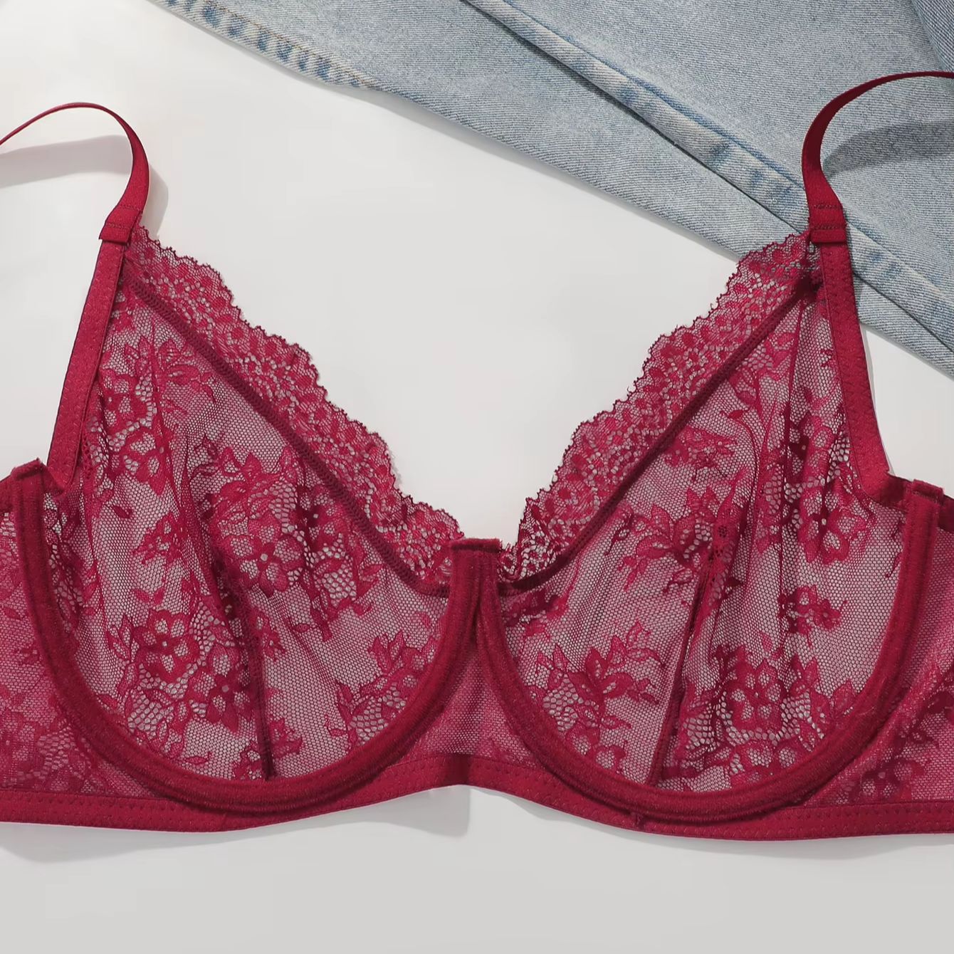 Bra Wanita Ukuran Besar Merah  - Full Coverage Bra ulasan dan harga